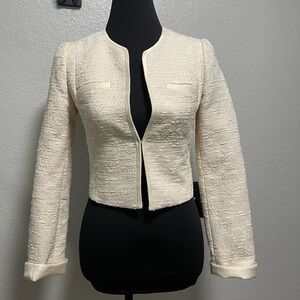 Line Tweed Blazer Jacket in a cropped style SMALL